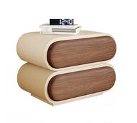 Small Side Table,Solid Wood Bedside Cabinet with Two Storage Drawers, Bedside Table,nightstand,Side Table, Curved Design, Suitable for bedrooms and Living Rooms.(A,40CM(15.75IN))