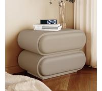 Small Side Table,Solid Wood Bedside Cabinet with Two Storage Drawers, Bedside Table,nightstand，Side Table, Curved Design, Suitable for bedrooms and Living Rooms.(E,40CM(15.75IN))