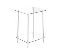 Small Side Table, Transparent Acrylic Tall End Table, Enhances Compact Spaces, Multi-Functional Organizer Shelf for Hotel, Dormitory, Bathroom, Restaurant, Living Room, 11.81x9.84x21.65 inches