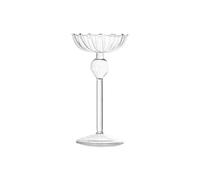 (Small) Simple European Style High Feet Striped Glass Candle Holder Transparency for Candlelight Dinner Wedding Props Small