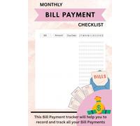 Small Simple Monthly Bill Organizer, Family Expense Tracker Bills Payments Checklist Log book Money Debt Tracker Paycheck Budgeting Financial Planning ... bill payment checklist, 6X9, 100+ Pages