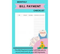 Small Simple Monthly Bill Organizer, Family Expense Tracker Bills Payments Checklist Log book Money Debt Tracker Paycheck Budgeting Financial Planning ... bill payment checklist, 6X9, 100+ Pages
