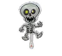 Small Skeleton Skeleton Halloween Aluminum Foil Balloon Hand Stick Headband Crank Rod Xiaohongqi Kindergarten Shopping Mall Event DecorationTraitement professionnel