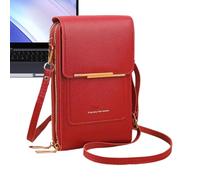 Small Sling Purse - 7.48 inches Leather Touchscreen Mobile Key Pouch, Zipper Phone Bag Card Slot for Women Lady Mother Shopping, Carry Lipstick Money, Compact Lightweight Stylish Design,