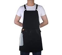 Small snail Tablier de Cuisine avec Poches Polyester Uniforme Travail à Dos Croisé pour Hommes Femmes Professionnel Serveur Tablier pour Café Barbecue Restaurant