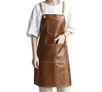 Small snail Tablier Unisexe Rétro de Coiffure Tablier Imperméable en Cuir avec 5 Poches pour Hommes et Femmes Vintage Bavoir pour Artisanat Jardinage Poterie Peintre Serveur Travail du Bois