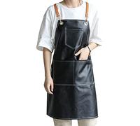 Small snail Tablier Unisexe Rétro de Coiffure Tablier Imperméable en Cuir avec 5 Poches pour Hommes et Femmes Vintage Bavoir pour Artisanat Jardinage Poterie Peintre Serveur Travail du Bois