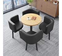 Small Space Ensemble table et chaises de salle à manger rondes modernes 4 pièces Idéal pour les négociations commerciales, les conférences et les tables basses, le salon et le salon, couleur B