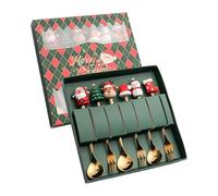 Small Spoons Set - Stainless Steel Festive Tableware For Christmas And Holidays, Coffee Spoons For Home, Ice Cream, Dessert, Fruit, Tea, Cake, And Holiday Dining, Elegant Kitchen Accessory