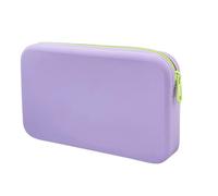 Small Square Silicone Cosmetic Storage Bag Large Capacity Travel Makeup Brush Holder Portable Waterproof Organizer(Purple)
