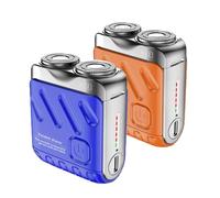 Small Steel Cannon Suspended Magnetic Blade Shaver, Double-Head Magnetic Suction Razor, Smoderate Portable Rotary Dual Ring Electric Shaver,Ipx7 Waterproof Wet Dry Cordless Razor (2pcs-2)