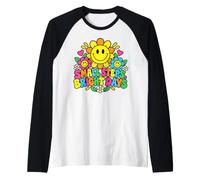 Small Steps Bright Days Happy Flowers Rétro Manche Raglan