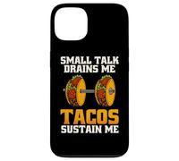 Small Talk Drains Me Tacos Sustain Me Food Introverti Graphic Coque pour iPhone 13