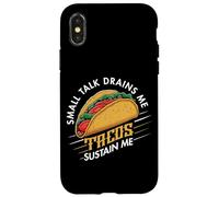 Small Talk Drains Me Tacos Sustain Me Introverti Taco Lover Coque pour iPhone X/XS