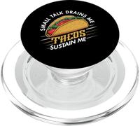 Small Talk Drains Me Tacos Sustain Me Introverti Taco Lover PopSockets PopGrip pour MagSafe