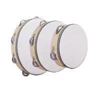 Small Tambourine Set, 3-Piece Hand Drums, Portable Musical Instruments, Educational Rhythm Tools, Percussion Set for Adult, Kids, Beginners, School Events, Music Education, Metal and Wooden