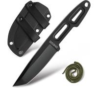 Small Tanto Fixed Blade Knife With Sheath 3.14 Inch Steel Blade 5cr13mov Horizontal Carrying Knife Black Full Tang Edc With Strap Knife For Men And Women Outdoor Camping