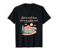 Small Town Soul Endless Road Van Life Pastel T-Shirt