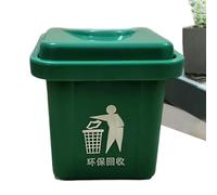 Small Trash Can, Bathroom Waste Bin, Wall-Mounted Covered Container, Creative Storage Box, Compact Garbage Holder, Ideal for Window Sill, Bedroom, Sinks, Toilet, Home, Tables, Kitchen, Color Green