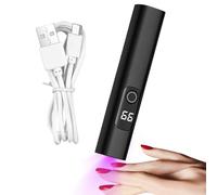 Small UV Light for Nails, USB Rechargeable Fingernail Lamp, Digital Display LED Nail Light with 2 Timing Modes, Compact Travel-Friendly Design, Quick Curing Gel, 10.9x2.1x2.1cm