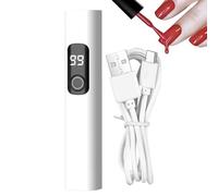 Small UV Light for Nails, USB Rechargeable Fingernail Lamp, Digital Display LED Nail Light with 2 Timing Modes, Compact Travel-Friendly Design, Quick Curing Gel, 10.9x2.1x2.1cm