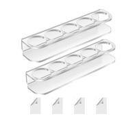 Small Vial Holder, 2-Pack Wall Storage Rack, 5-Slot Acrylic Bottle Organizer, Space-Saving Fridge Shelf, Adhesive Mount, Secure Medicine Vial Storage for 1 Inch Diameter Bottles