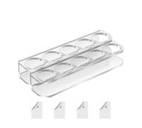 Small Vial Holder Refrigerator, Vial Bottle Wall Storage Racks, Slots Acrylic Fridge Bottle Shelf with 4 Double-Sided Adhesives for 2.5cm/1 Inch Diameter, 5.91x1.38x0.98 inches