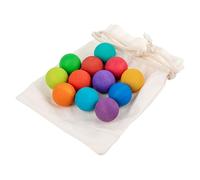 Small Wooden Rainbow Ball, Color Sorting Toy, 12 Pieces 1.38 inches, Natural Grasping Design, NonToxic Paint Coating, Educational Counting Set for Baby Toddler Play Home Learning
