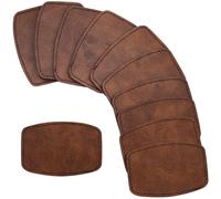 SmallCat Lot de 10 écussons vierges incurvés rectangulaires en cuir synthétique pour chapeaux, thermocollants ou thermocollants pour gravure au laser et réparation pour couture, loisirs créatifs,