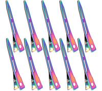 SmallCat Lot de 10 pinces à cheveux crocodiles arc-en-ciel de 5,6 cm, antidérapantes en métal en forme de bec de canard, pinces à cheveux bouclées non décolorées, accessoires pour coiffure