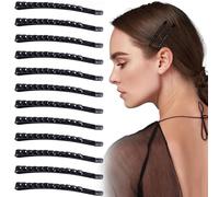 SmallCat Lot de 12 épingles à cheveux décoratives avec strass noirs pour femme, accessoires de cheveux fantaisie en métal pour fêtes, rendez-vous galants, usage quotidien