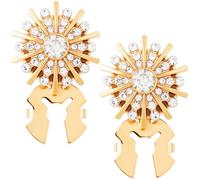 SmallCat Lot de 2 housses de boutons de manchette à clipser en strass dorés - Accessoires de couture pour femmes et hommes - Style 2