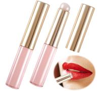 SmallCat Lot de 2 pinceaux à lèvres en silicone avec couvercle, applicateurs à lèvres réutilisables à tête ronde, pinceaux de maquillage portables pour rouge à lèvres, gloss, masque, baume