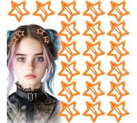 SmallCat Lot de 20 pinces à cheveux en forme d'étoile de 3 cm, pinces à cheveux en métal, accessoires de cheveux tendance pour femme (orange)