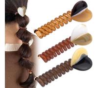 SmallCat Lot de 3 élastiques à cheveux en spirale avec cœur, 3 couleurs en forme de cœur, élastiques en caoutchouc pour queue de cheval, accessoires pour cheveux longs et bouclés