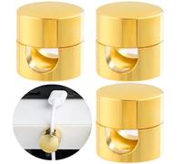 SmallCat Lot de 3 supports de chargeur pour cordons, supports d'ancrage de câble réglables dorés, clips de cordon adhésifs en métal, organiseurs de câbles pour bureau, table de chevet