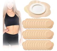 SmallCat Lot de 30 patchs jetables d'huile de ricin en coton bio pour nombril, 7,6 x 7,6 cm, autocollants et très absorbants pour l'abdomen, les pieds, les genoux - Couleur chair - Motif floral