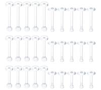 SmallCat Lot de 30 piercings de nez en plastique transparent pour homme et femme - Pour le travail sportif - 6 mm, 8 mm, 10 mm