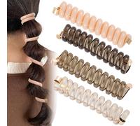 SmallCat Lot de 4 élastiques à cheveux en spirale, 4 couleurs, élastiques en caoutchouc pour queue de cheval, accessoires pour cheveux longs et bouclés - 1