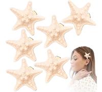 SmallCat Lot de 6 barrettes à cheveux antidérapantes en forme d'étoile de mer pour femme, accessoire de cheveux longs, courts, fins, bouclés et raides
