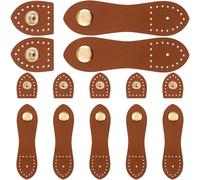 SmallCat Lot de 8 boucles à pression en cuir à coudre pour portefeuilles, sacs, cahiers, loisirs créatifs - Marron clair