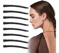 SmallCat Lot de 8 épingles à cheveux décoratives en strass noirs pour femme, accessoires de cheveux en métal pour fêtes, rendez-vous et usage quotidien