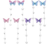 SmallCat Lot de 8 pinces à cheveux en forme de papillon, épingles à cheveux en forme de papillon, barrettes crocodiles pour fête, mariage, Saint-Valentin - Bleu, violet, rose, coloré