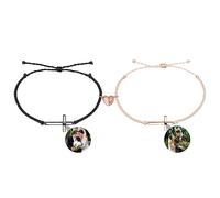 Smallduuck Bracelet photo croix personnalisé réglable paire d'aimants bracelet projection d'image je t'aime bracelet 100 langues bijoux photo pour anniversaire saint valentin noël,Style 1