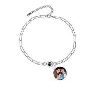 Smallduuck Cercle personnalisé Projection Photo Bracelets avec image à l'intérieur Photo Projection Couples Bracelet Je t'aime Cadeaux pour les mères Jour Saint Valentin Anniversaire,Style 7