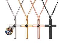 Smallduuck Je t'aime collier 100 langues argent personnalisé photo projection colliers croix pendentif projection colliers cadeaux personnalisés pour les femmes votre fille,Style 14