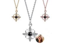Smallduuck Je t'aime collier 100 langues argent personnalisé photo projection colliers croix pendentif projection colliers cadeaux personnalisés pour les femmes votre fille,Style 8