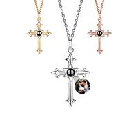 Smallduuck Je t'aime collier 100 langues argent personnalisé photo projection colliers croix pendentif projection colliers cadeaux personnalisés pour les femmes votre fille,Style 7
