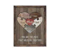 Smallduuck Puzzle personnalisé avec nom « Mom You are The Piece That Hold Us Together » - Décoration murale pour la fête des mères - Poster sur toile - Cadeau pour maman, grand-mère, anniversaire