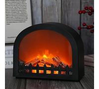 Smalle gemütliche Kamin Laterne Traditionelle realistische Wood Brûler Effet Flamme Ligh LED Charbon de bois Style Lampe de table pour usage intérieur et extérieur